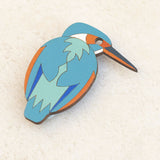 Kingfisher - Hand Painted Brooch