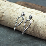 Silver Arc Stud Earrings
