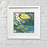 Heron - Linocut Print