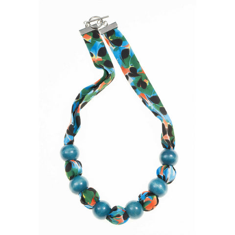 Hawthorn Necklace Short - Small Blue Spacer Beads