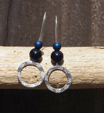 Blue Goldstone Hoop Earrings