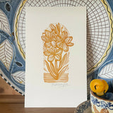 Hesperantha - Lino Print