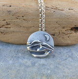 Sterling Silver Landscape Pendant - Sea or Mountains