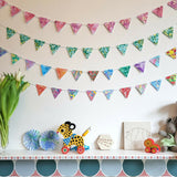 Hand-Marbled Rainbow Paper Bunting