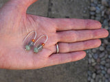 Fluorite, amazonite and carnelian earrings