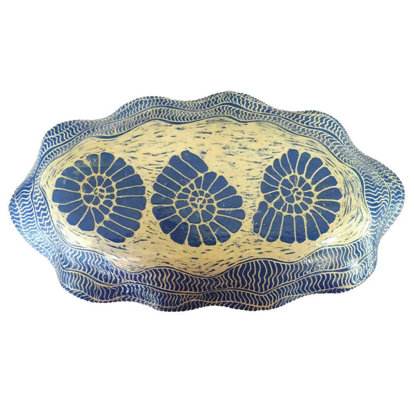 Sgraffito Seahorse and Shells Platter | Greeting Cards and Stationery