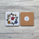 Garden Flowers coaster front reverse 1024