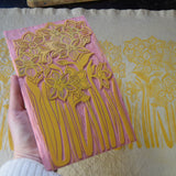 Paperwhites Cotton Cushion - Plant Dyed & Block Printed By Hand