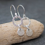Silver Daisy Chain Hoop Earrings