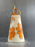 Elegant Orange lidded jar - handmade ceramic