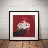 Valentine's Cupcake - Giclée Print