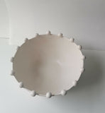Handmade Ceramic Bobble Bowl - Soft White Glaze