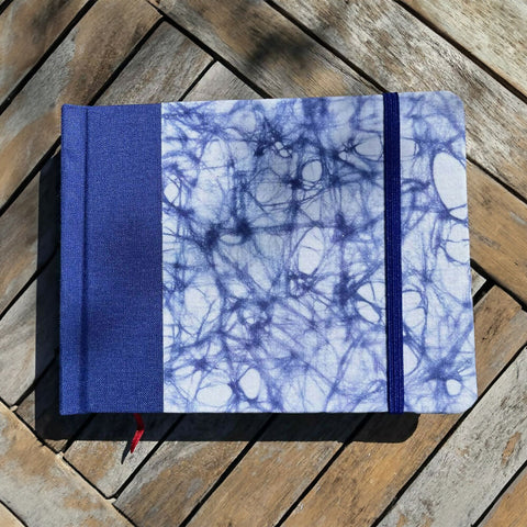 A6 Landscape Cotton Rag Sketchbook - Royal Blue & White Cover