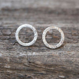 Silver Ring Stud Earrings