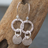 Silver Daisy Chain Hoop Earrings