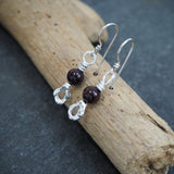 Garnet Silver Earrings
