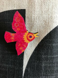 Red Bird - Wooden Brooch