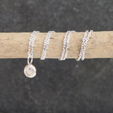 Silver Flower Pebble Pendant