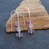 Pink Glass Drop Earrings