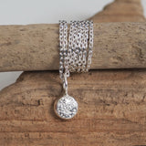 Silver Flower Pebble Pendant