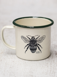 Cream Enamel Mug with Bee Design