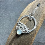 Silver Granulation and Chalcedony Pendant Necklace