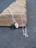 Double Pendant Necklace - Daisies and Green Moss