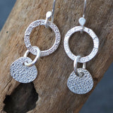 Silver Daisy Chain Hoop Earrings