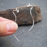 Unusual Stud Earrings with Extended Wire