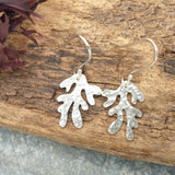 Silver Seaweed Earrings