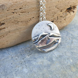 Sterling Silver Landscape Pendant - Sea or Mountains
