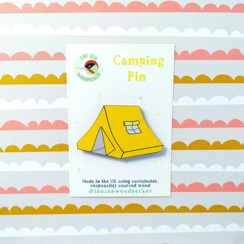 Yellow Tent Pin Badge
