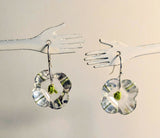 Vintage Czech Crystal Glass Button Earrings