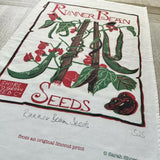 Runner Bean Seeds Tea Towel