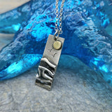 Rectangular Silver Beach Pendant