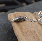 Oxidised silver nugget pendant