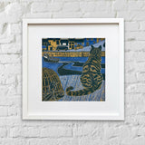 Harbour Cat - Linocut Print