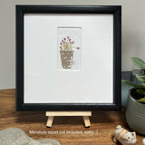 Tulips Pot - Original Framed Miniature Botanical Ink Painting