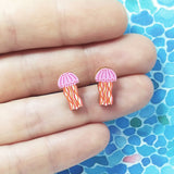 Pink Jellyfish Earrings