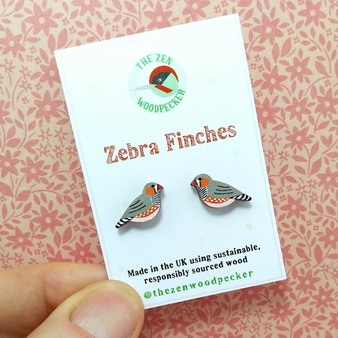 Zebra Finch Earrings