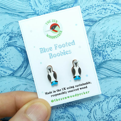 Blue Footed Booby Earrings