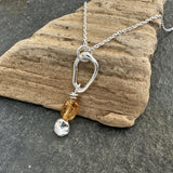 Citrine and Recycled Silver Pendant