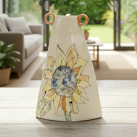Big Sunflower Vase - handmade ceramic