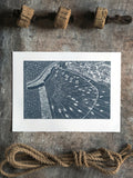 Moorings, Mousehole Harbour Limited Edition Lino Print