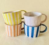 Handmade Red Striped Ceramic Mug