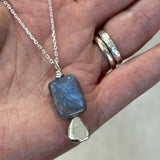 Labradorite Silver Pebble Pendant