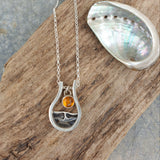Sterling Silver Amber Beach Sunrise Pendant
