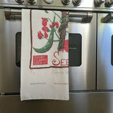 Runner Bean Seeds Tea Towel