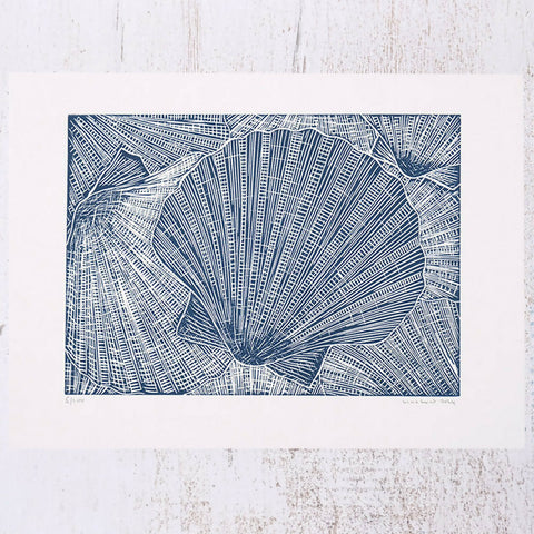Collection of Scallops Limited Edition Lino Print