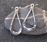 Teardrop - Silver Dangle Earrings